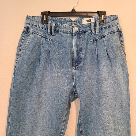 Paige Noella Relaxed Straight Leg Pleated Jeans - Picture 3 of 7